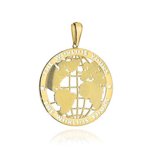 Pandantiv Aur 14K Glob Pământesc - Eleganță în Aur Galben