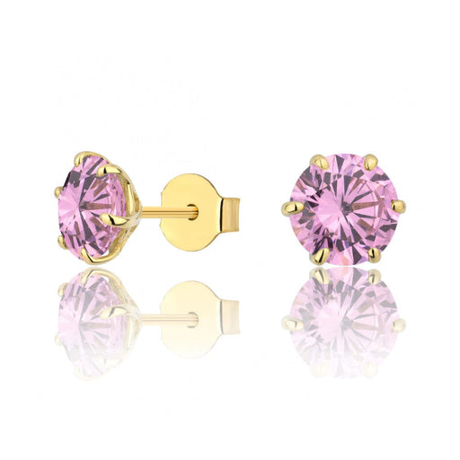 Cercei Aur 8K cu Piatră Roz - Eleganță Delicată