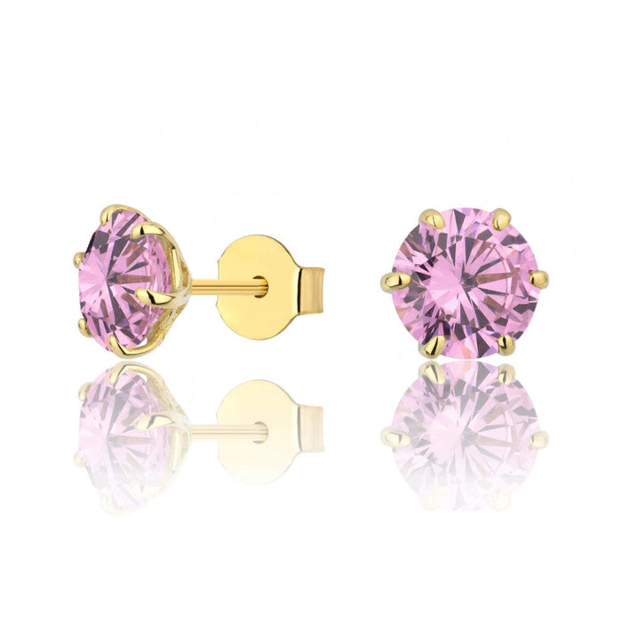 Cercei Aur 8K cu Piatră Roz - Eleganță Delicată