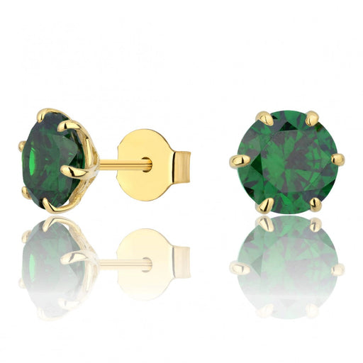 Cercei Aur 8K cu Piatră Verde – Eleganță și Stil