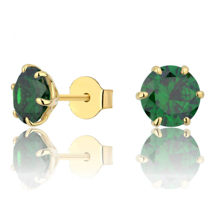 Cercei Aur 8K cu Piatră Verde – Eleganță și Stil