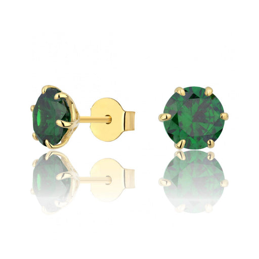 Cercei Aur 8K cu Piatră Verde – Eleganță și Stil