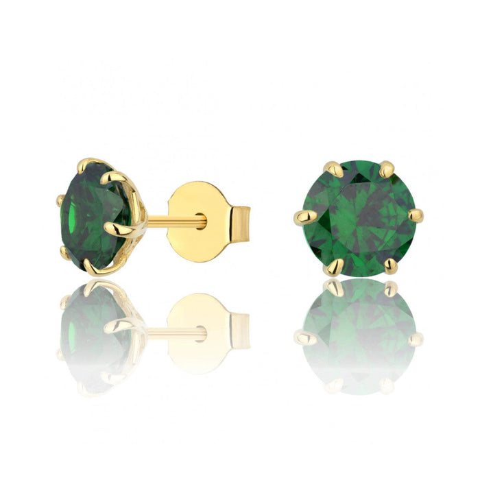 Cercei Aur 8K cu Piatră Verde – Eleganță și Stil