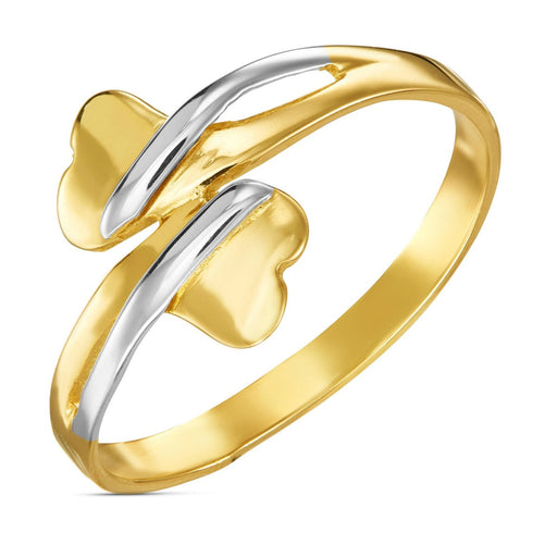 Inel Aur 8K Două Inimi - Eleganță Simplă