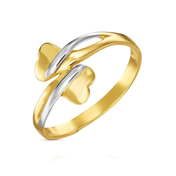 Inel Aur 8K Două Inimi - Eleganță Simplă
