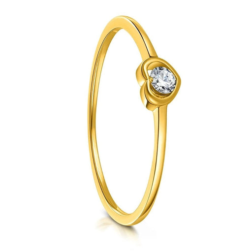 Inel Aur 8K cu Inimă și Zirconiu Alb - Eleganță Romantică