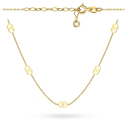 Colier Aur 14K cu Cercuri Împletite și Piatră la Închizătoare