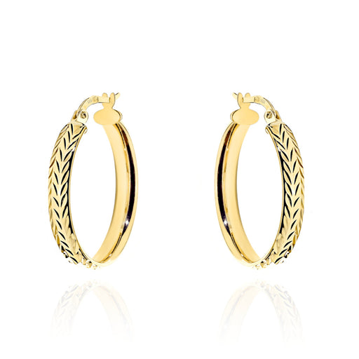 Cercei Aur 14K Rotunzi cu Finisaj Diamantat