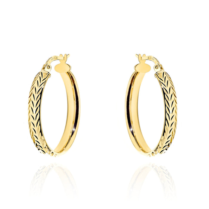 Cercei Aur 14K Rotunzi cu Finisaj Diamantat