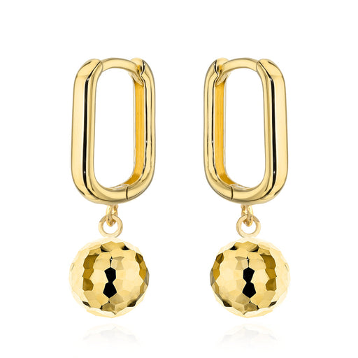 Cercei Aur 14K Rotunzi, Suspendati cu Biluțe - Eleganță Atemporală