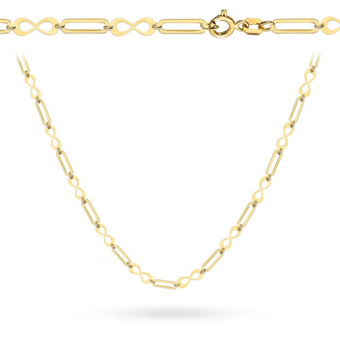 Colier Aur 14K Cu Zale Ovale și Simbolul Infinitului