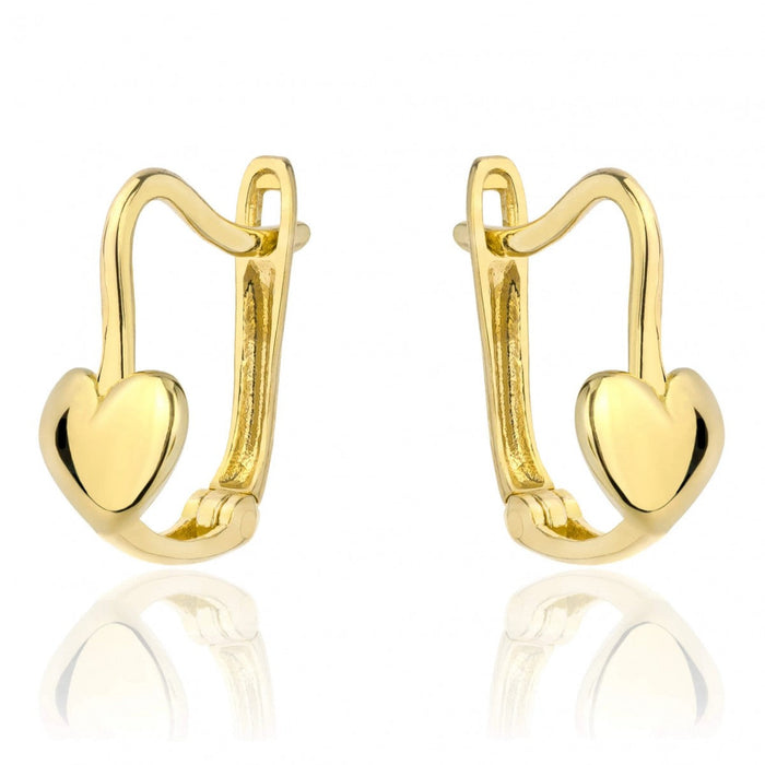 Cercei Inimă pentru Fetițe Aur 8K - Eleganță Delicată