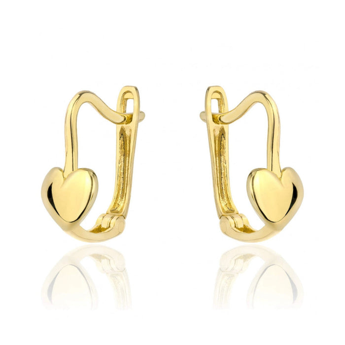 Cercei Inimă pentru Fetițe Aur 8K - Eleganță Delicată