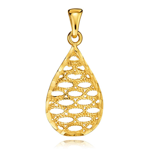 Pandantiv Aur 8K Picătură Ajourată - Eleganță Îndrăzneață