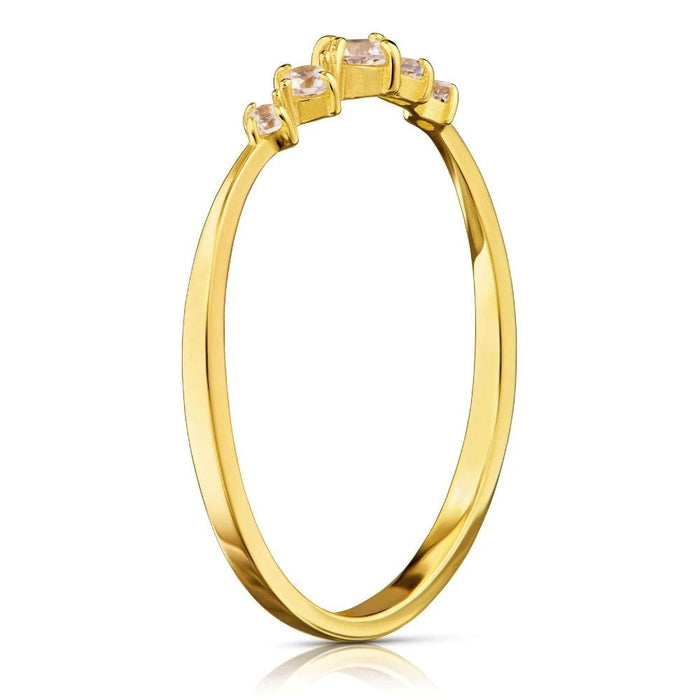 Inel Subțire Aur 8K cu Zirconii Albe - Eleganță Delicată