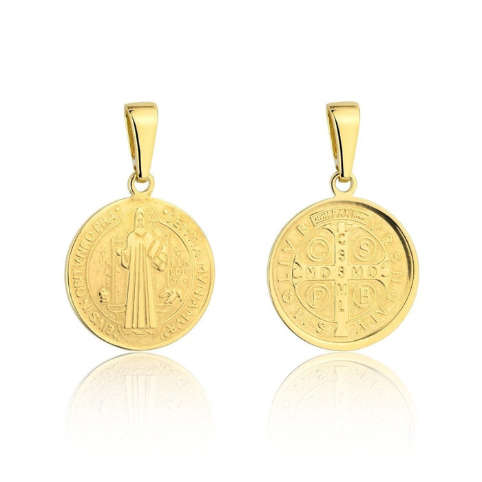 Pandantiv Sfântul Benedict Aur 8K - Design Elegant, Bijuterie Sacră