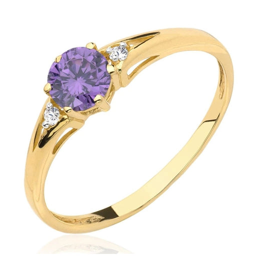 Inel Aur 8K cu Piatră Violetă - Eleganță Subtilă