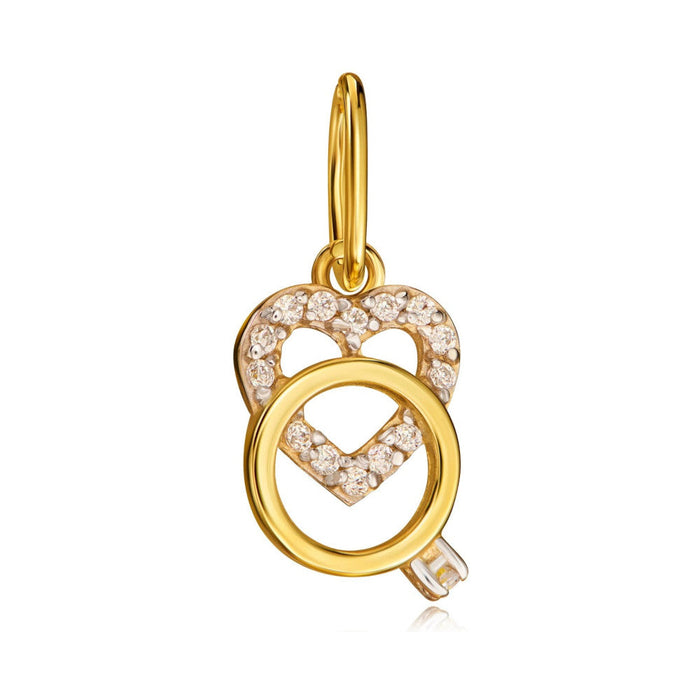 Pandantiv Aur 8K Inimă Strălucitoare cu Zirconiu