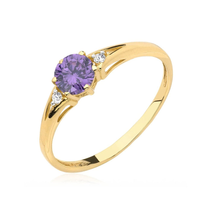 Inel Aur 8K cu Piatră Violetă - Eleganță Subtilă