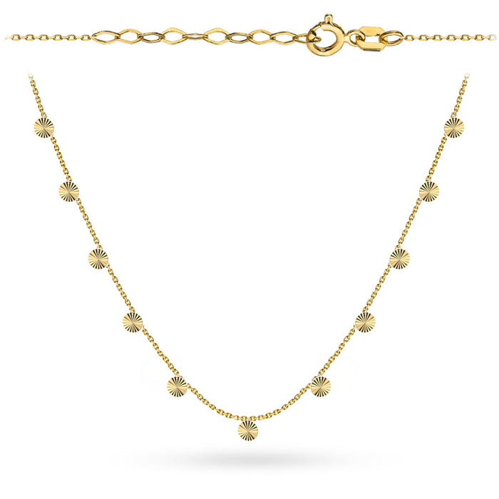 Colier Aur 14K cu Cercuri Diamantate - Eleganță Subtilă