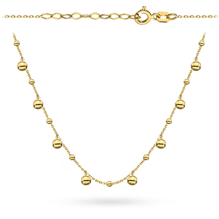 Colier Aur 14K Cu Biluțe Mari și Mici