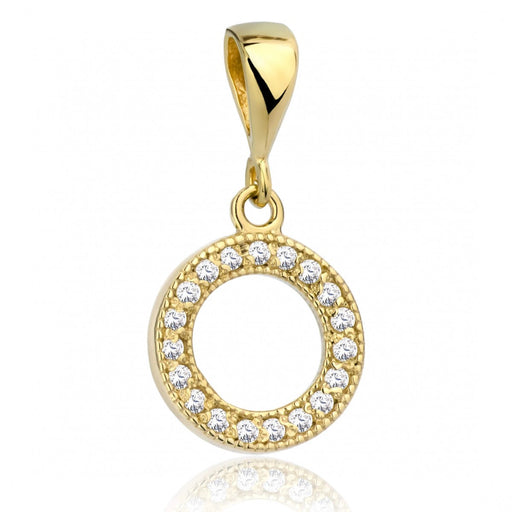 Pandantiv Aur 8K Cerc cu Zirconii - Eleganță Simplă