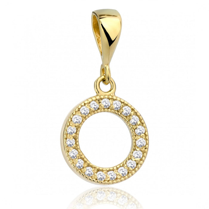 Pandantiv Aur 8K Cerc cu Zirconii - Eleganță Simplă