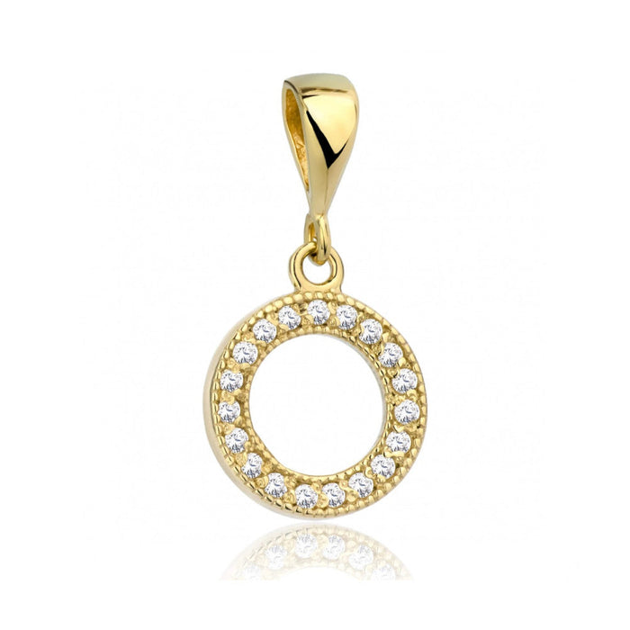 Pandantiv Aur 8K Cerc cu Zirconii - Eleganță Simplă