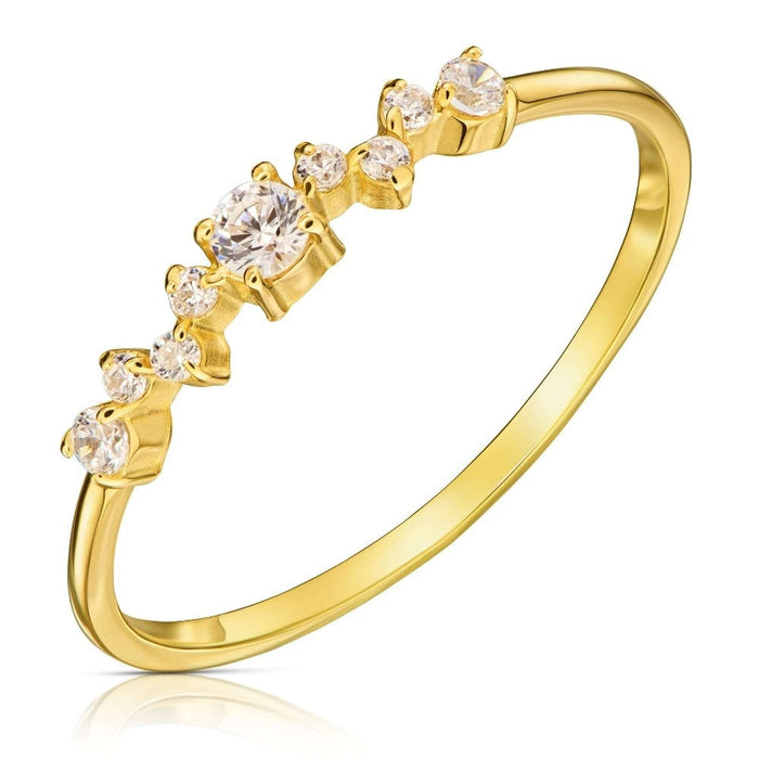 Inel Subțire Aur 8K cu Zirconii - Eleganță Delicată