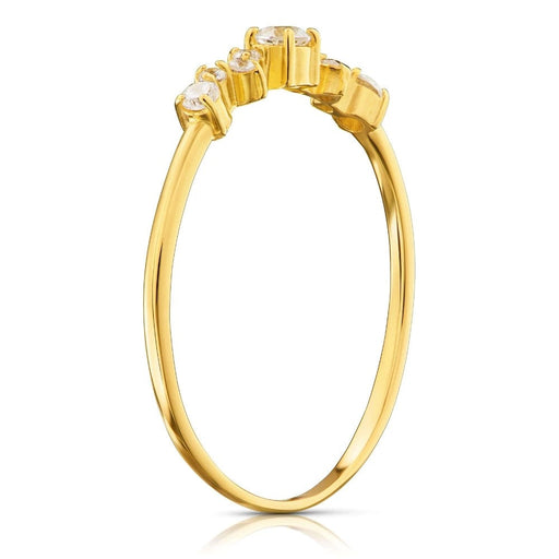 Inel Subțire Aur 8K cu Zirconii - Eleganță Delicată