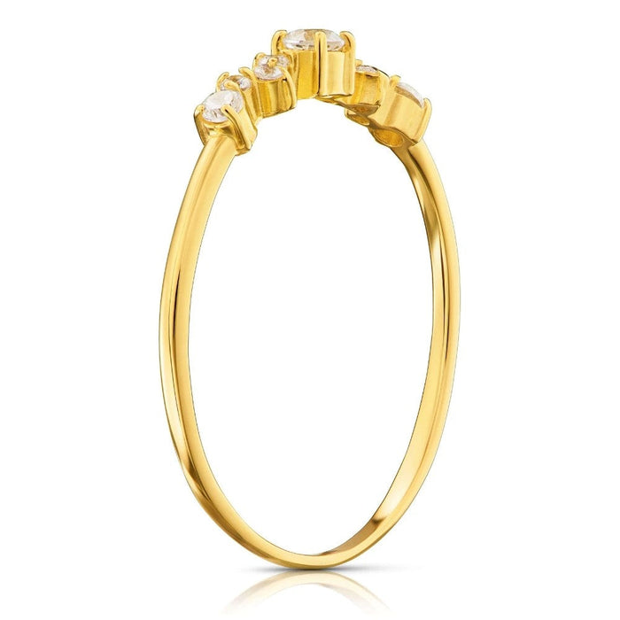 Inel Subțire Aur 8K cu Zirconii - Eleganță Delicată