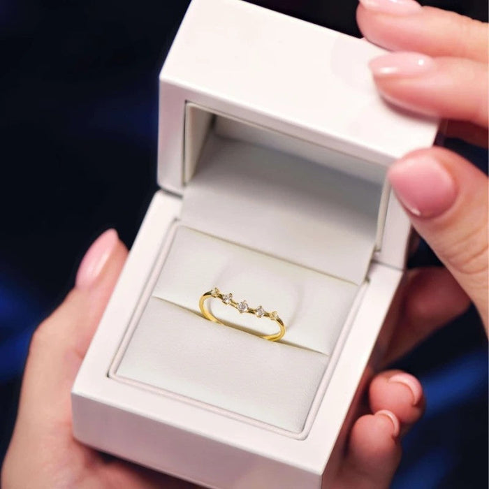 Inel Subțire Aur 8K cu Zirconiu - Design Elegant