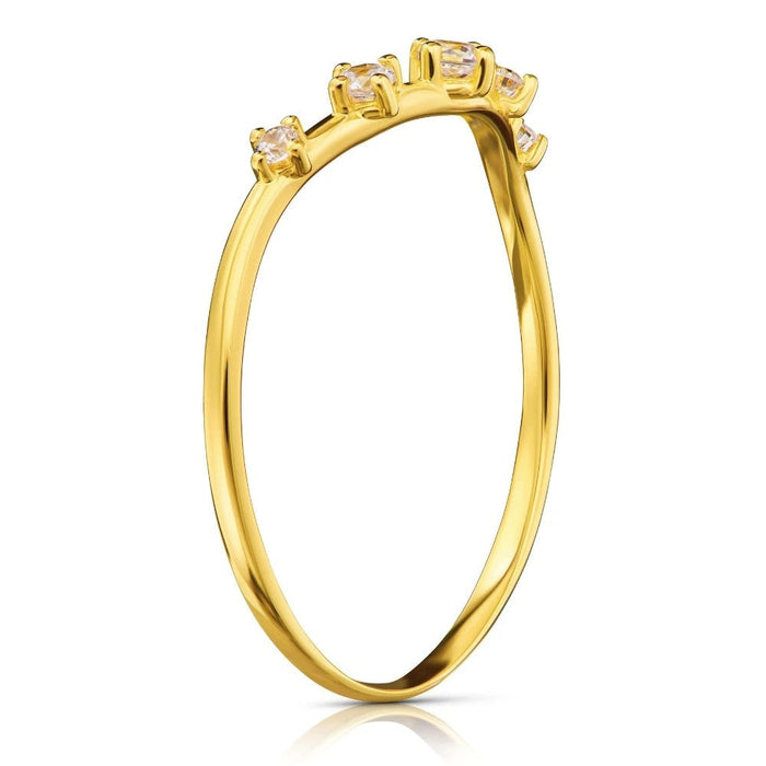 Inel Subțire Aur 8K cu Zirconiu - Design Elegant