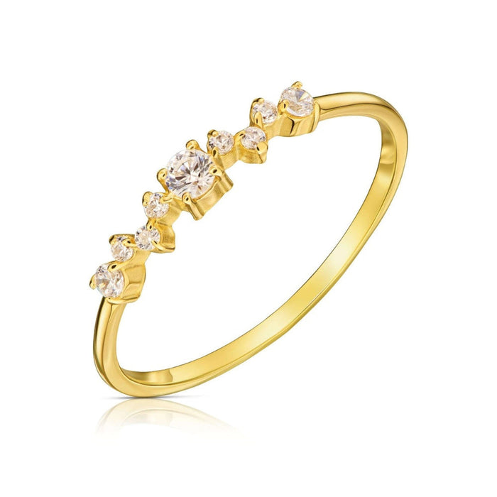 Inel Subțire Aur 8K cu Zirconii - Eleganță Delicată
