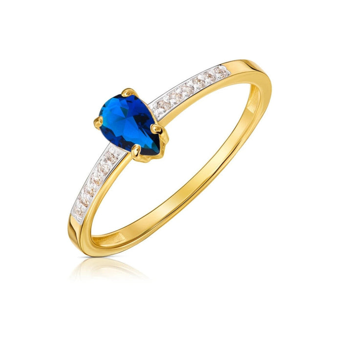 Inel Delicat Aur 8K cu Zirconiu Saphir - Eleganță Subtilă