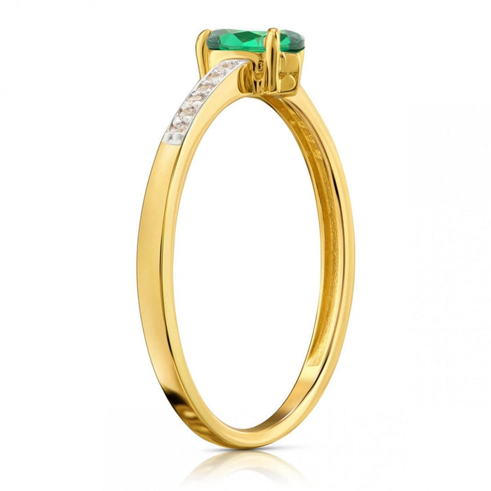 Inel Delicat Aur 8K cu Zirconiu Smarald