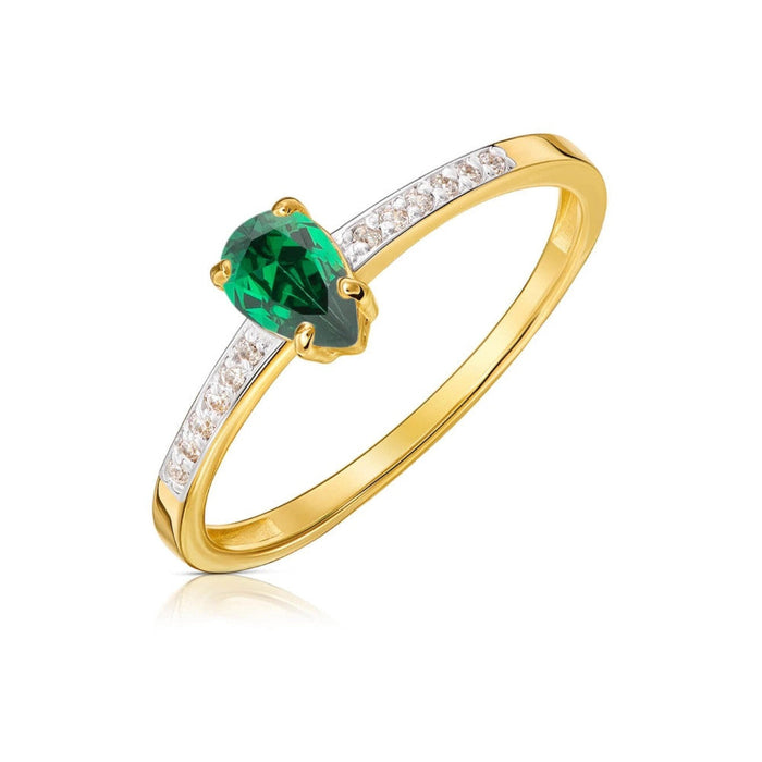 Inel Delicat Aur 8K cu Zirconiu Smarald