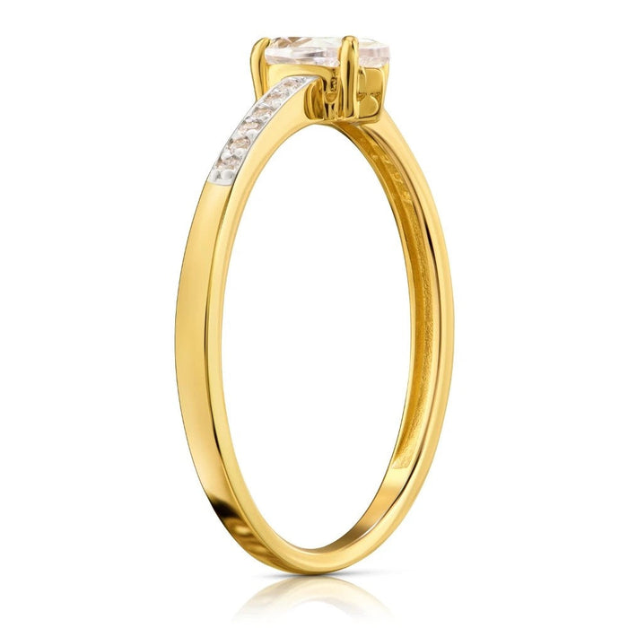 Inel de Logodnă Delicat Aur 8K cu Zirconiu