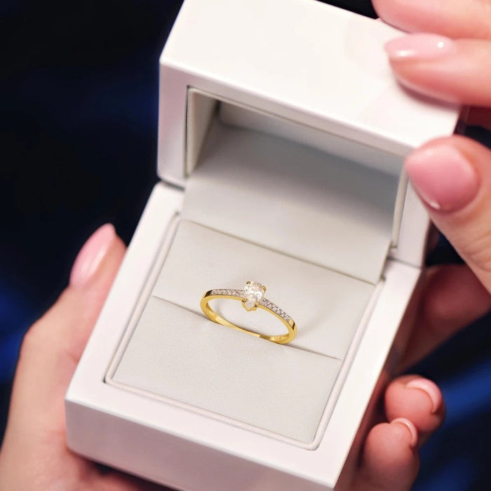 Inel de Logodnă Delicat Aur 8K cu Zirconiu