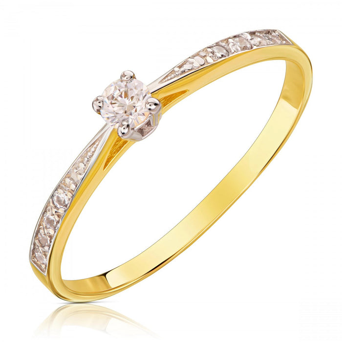 Inel de Logodnă Minimalist Aur 8K cu Zirconiu