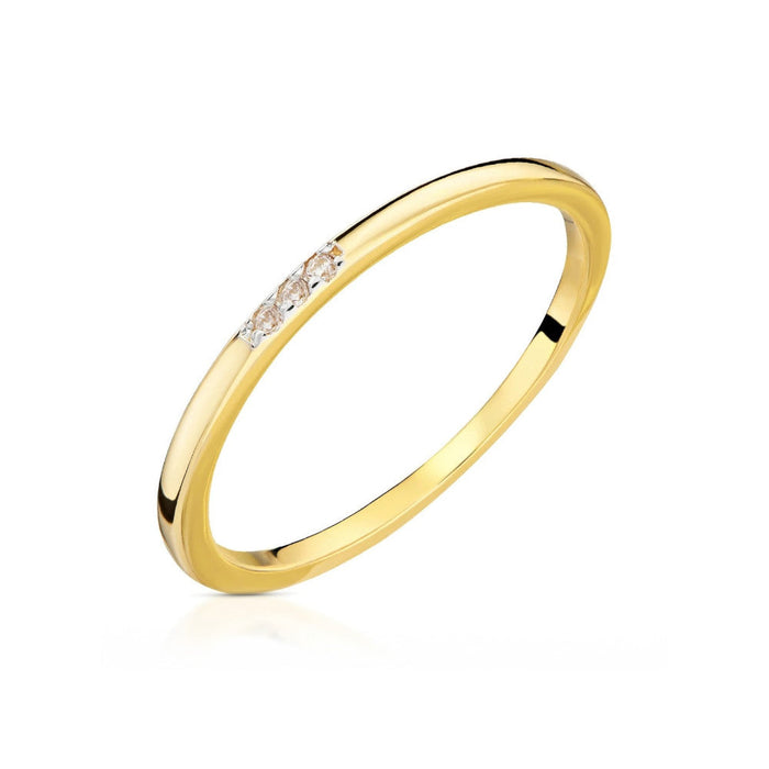 Inel Delicat Aur 8K Cu Cristale Albe Strălucitoare