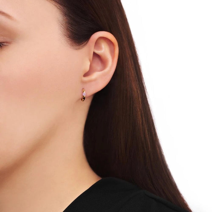 Cercei Aur 8K pentru Fetițe cu Zirconiu Roz – Eleganță Delicată