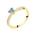 Inel de Logodnă Aur 8K cu Piatră Albastră G.0093a