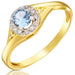 Inel de Logodnă Aur 8K cu Zirconiu Albastru - Eleganță Eternă