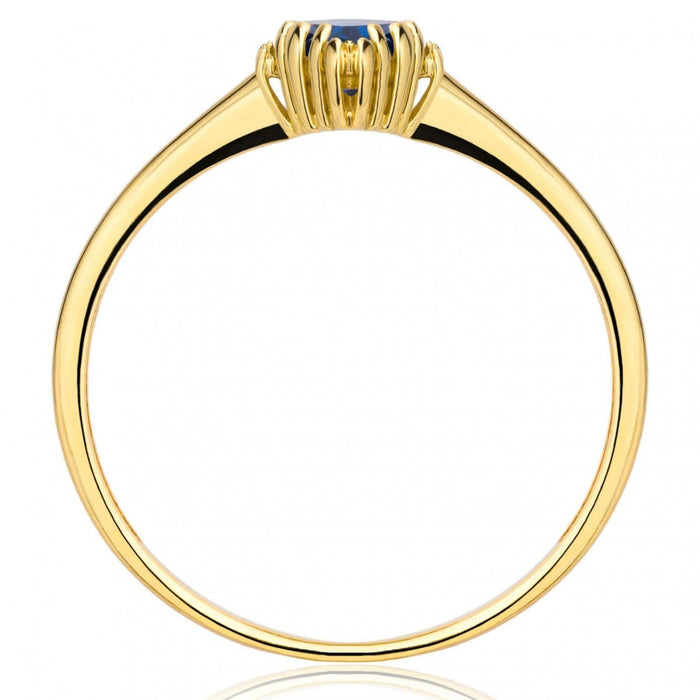 Inel Aur 8K cu Piatră Albastră - Eleganță Atemporală