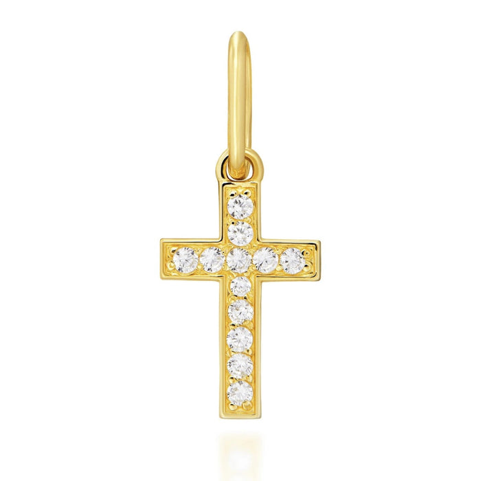 Pandantiv Cruciuliță Aur 8K cu Zirconiu - Eleganță Divină