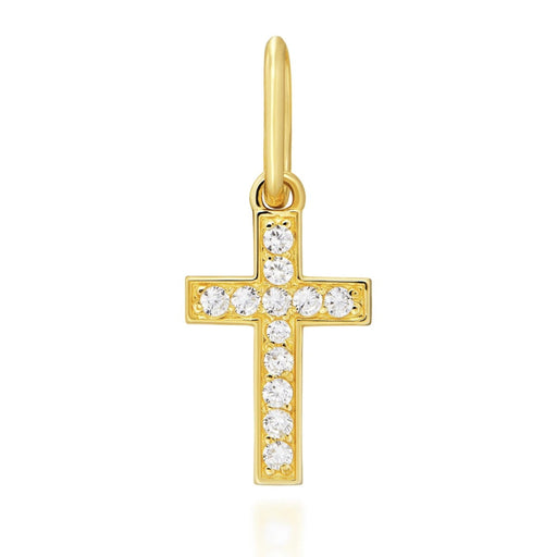 Pandantiv Cruciuliță Aur 8K cu Zirconiu - Eleganță Divină