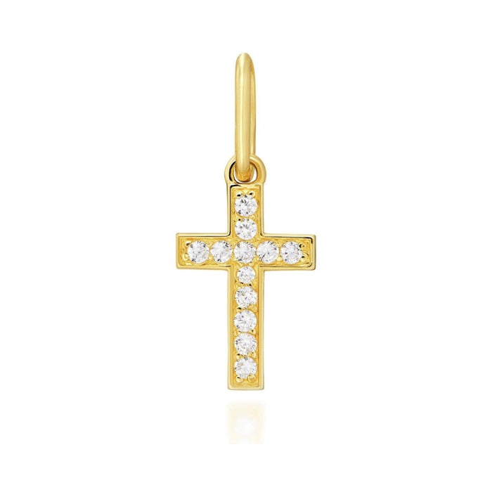 Pandantiv Cruciuliță Aur 8K cu Zirconiu - Eleganță Divină