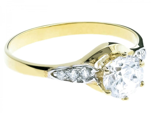 Inel Aur 8K cu Zirconiu Alb Strălucitor