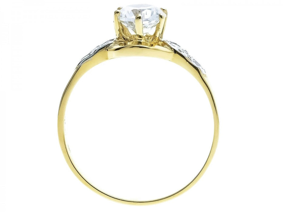 Inel Aur 8K cu Zirconiu Alb Strălucitor